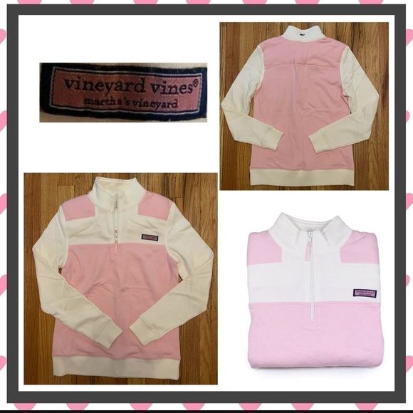 Vineyard Vines NWOT Pink/Cream Colorblock Shep Shirt Size XXS - Picture 1 of 13